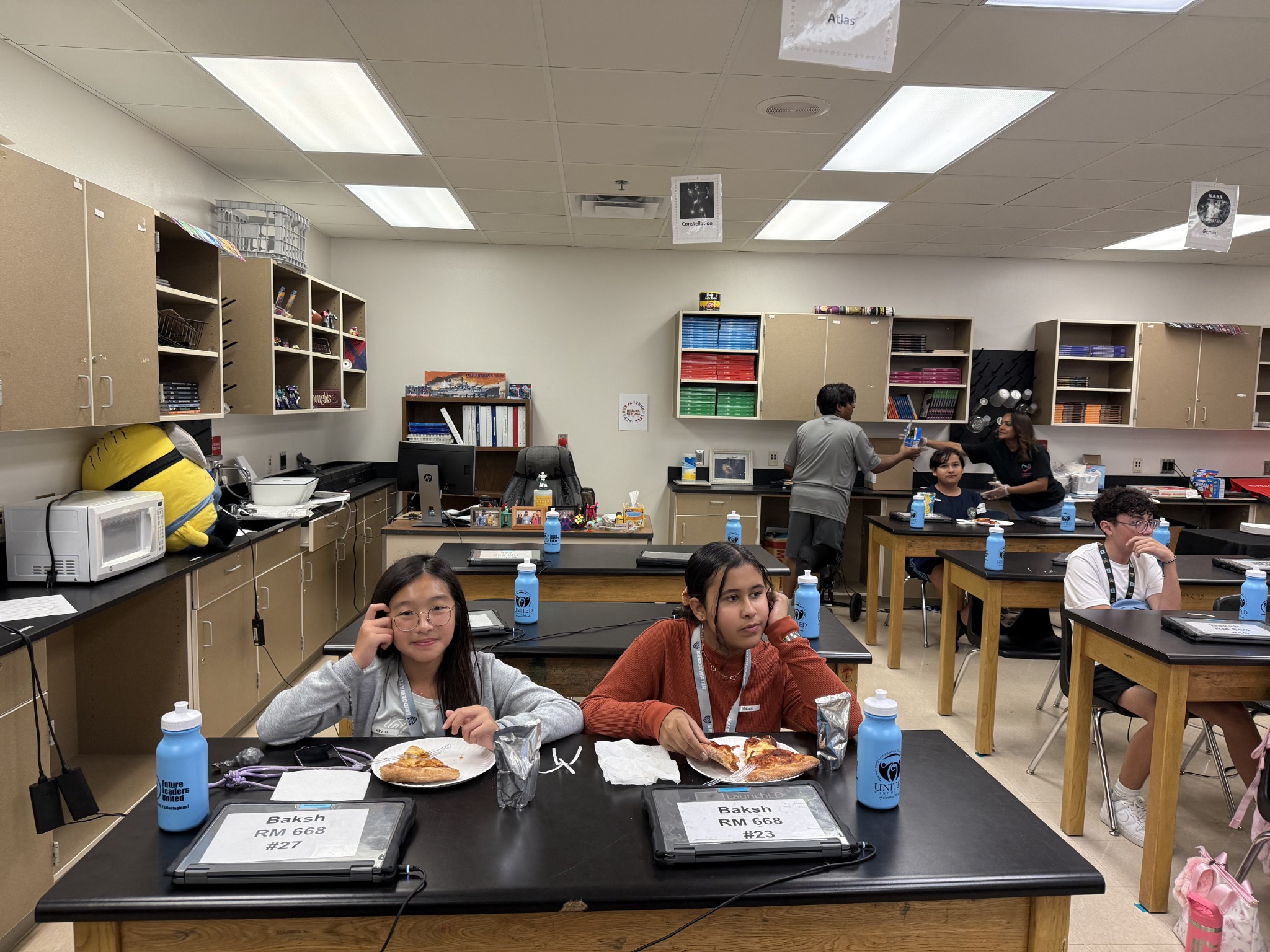 Bridgewater students taking part in a classroom activity