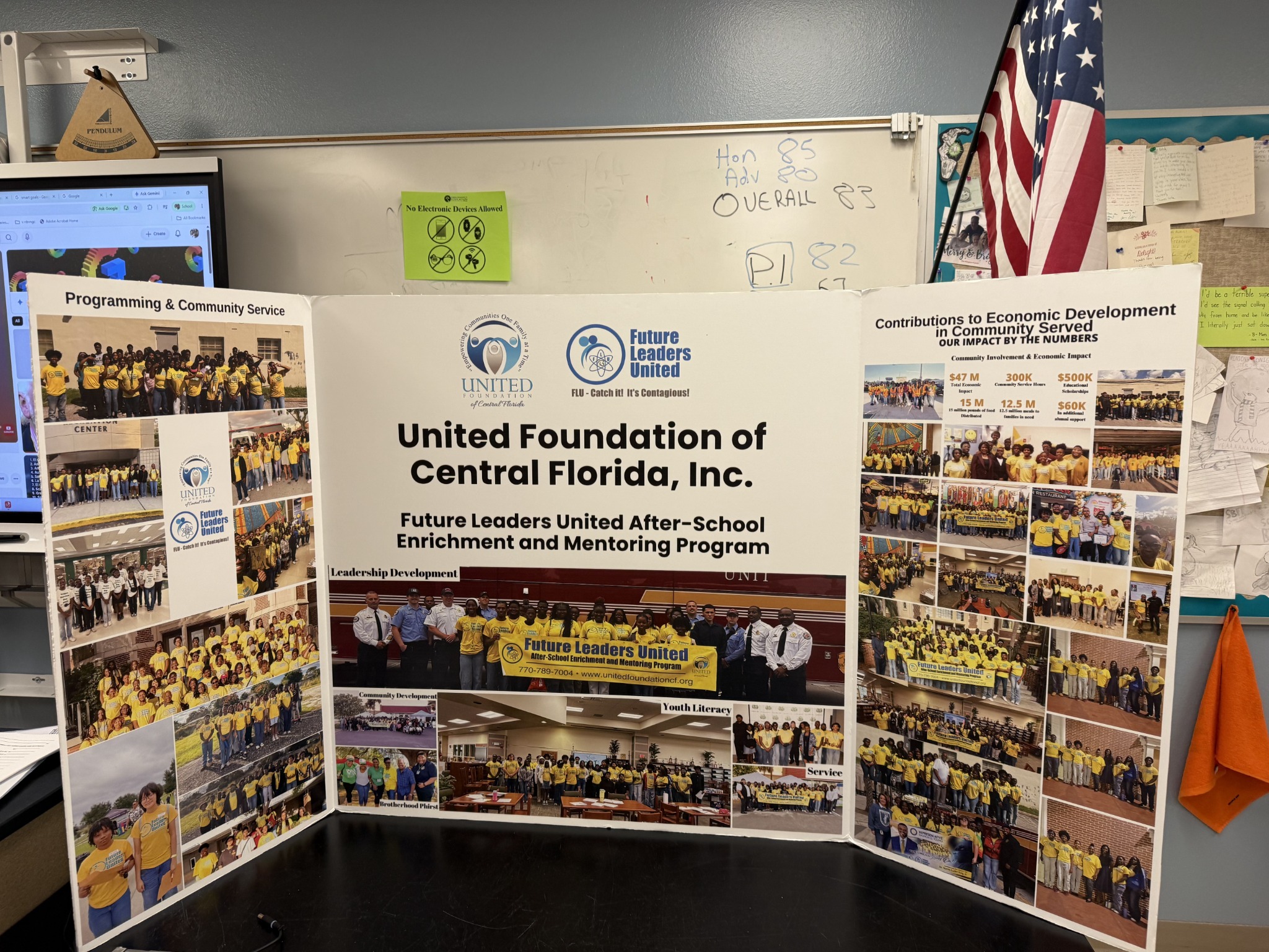 Future Leaders United program information display at Bridgewater
