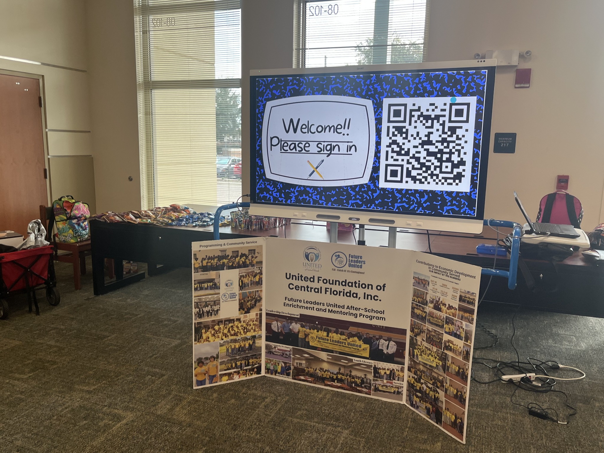 Future Leaders United information display